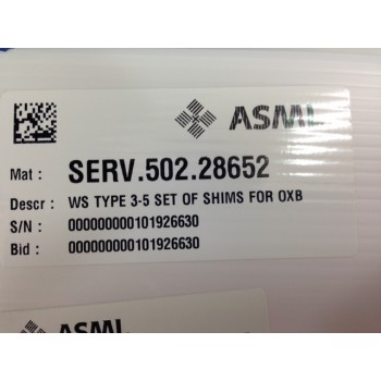 ASML SERV.502.28652 WS TYPE 3-5 SET OF SHIMS FOR OXB